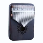 21-key dark brown solid maple Kalimba - Sun motif