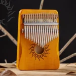 Kalimba 17 blades in maple wood - Light wood - Sun pattern